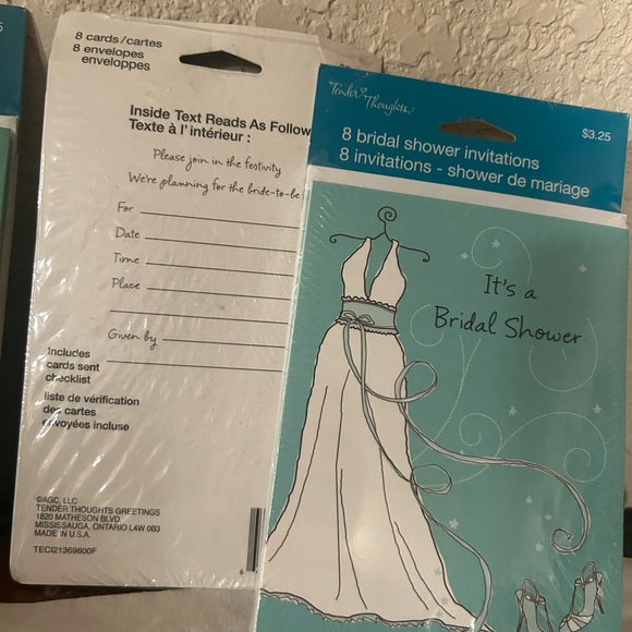 Bridal shower invitation cards, 13 packs of 8 each! NIP! Pick 2 for $5 - Picture 2 of 7